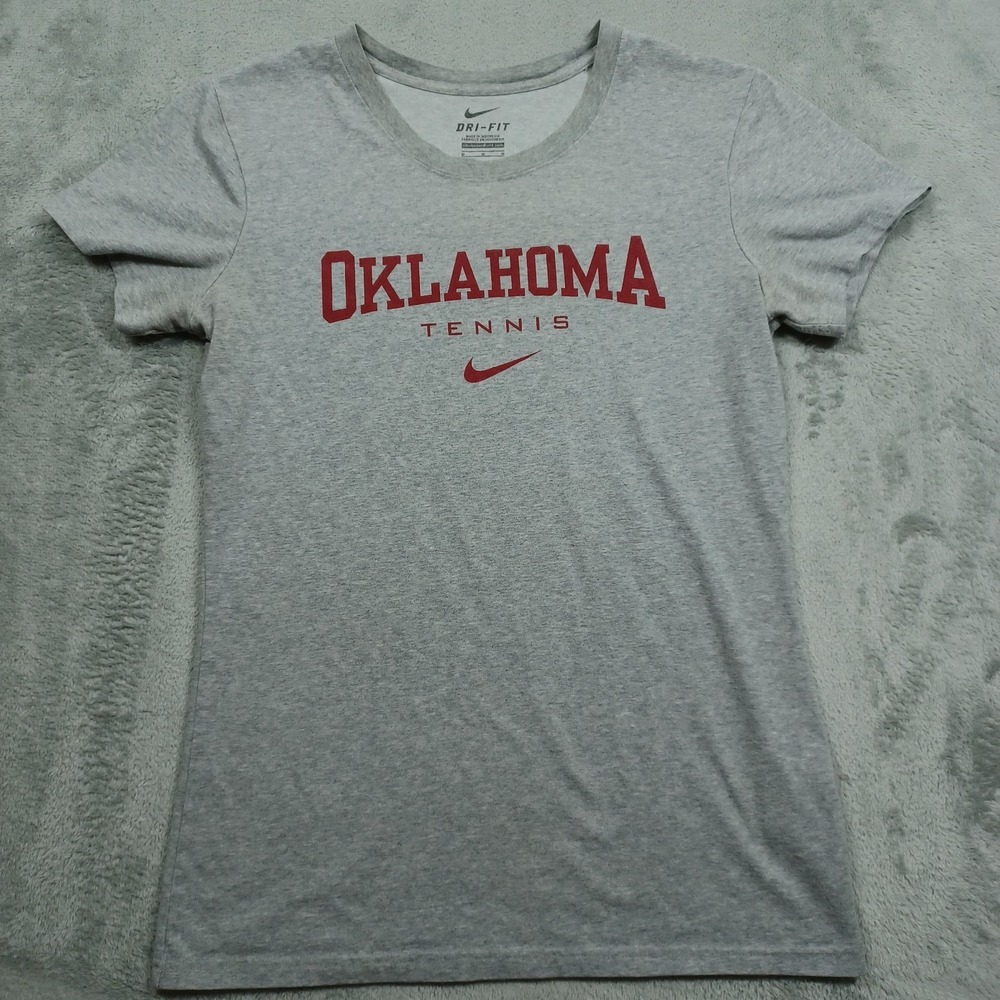 Oklahoma Sooners Shirt Womens Medium Gray Nike Tennis‎